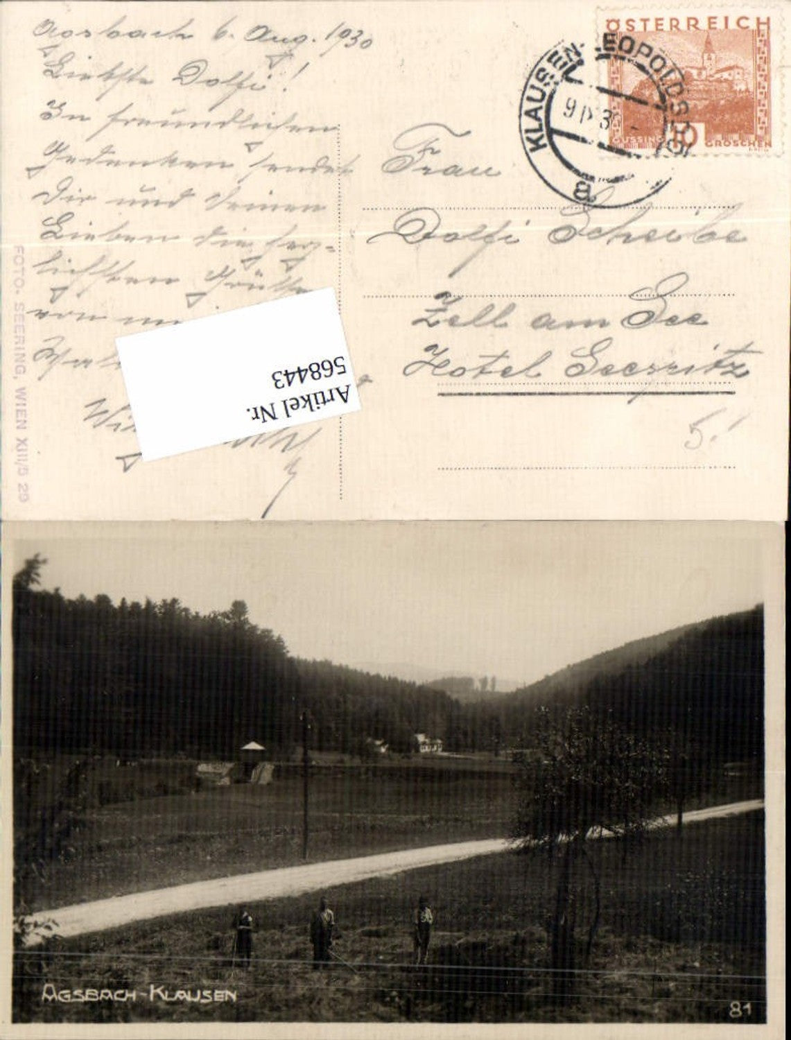 568443,tolle Foto-AK Agsbach bei Klausen Leopoldsdorf Baden