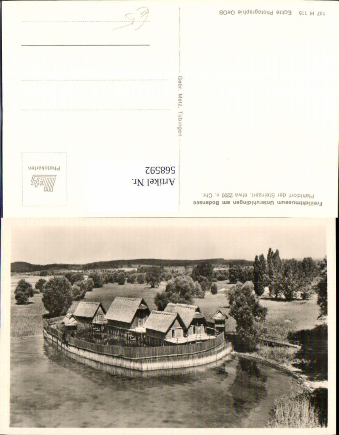 568592,Foto Ak Unteruhldingen a. Bodensee Pfahldorf d. Steinzeit 2200 v. Christus Geschichte