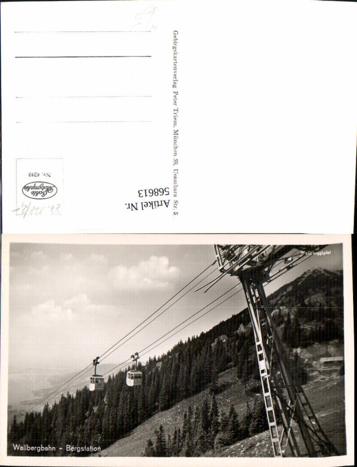 568613,Foto Ak Wallbergbahn Bergstation Seilbahn Gondel Rottach-Egern