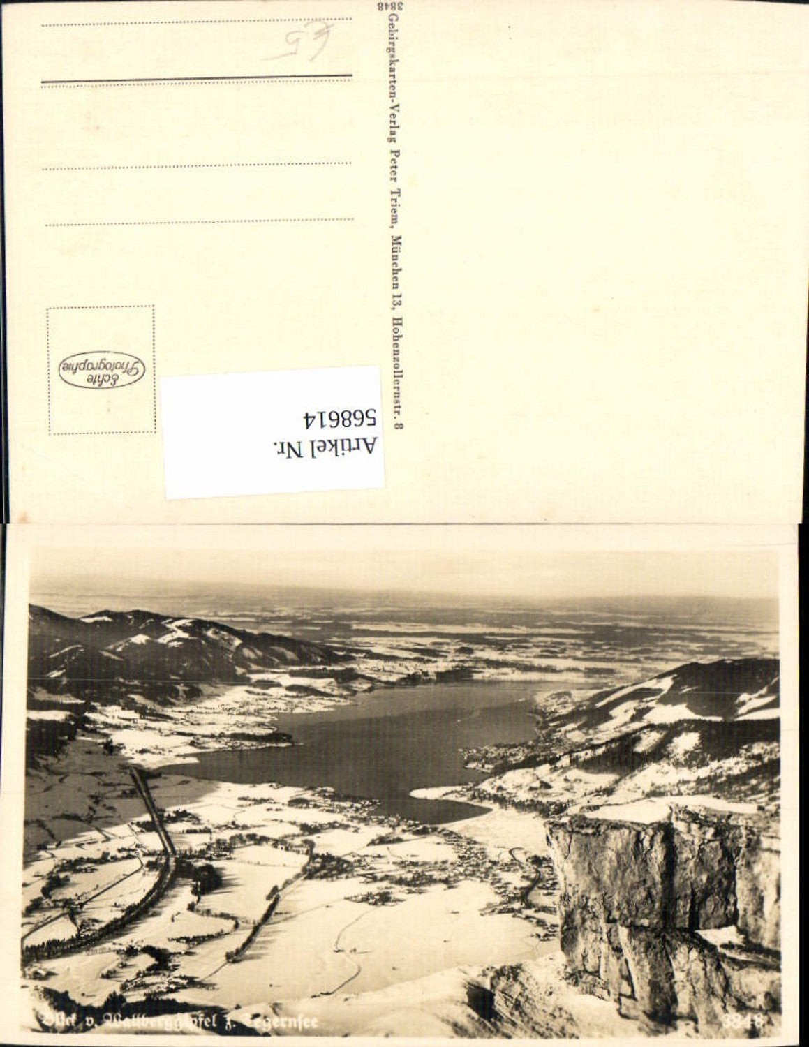 568614,Foto Ak Blick v. Wallberggipfel z. Tegernsee Winteransicht Rottach-Egern
