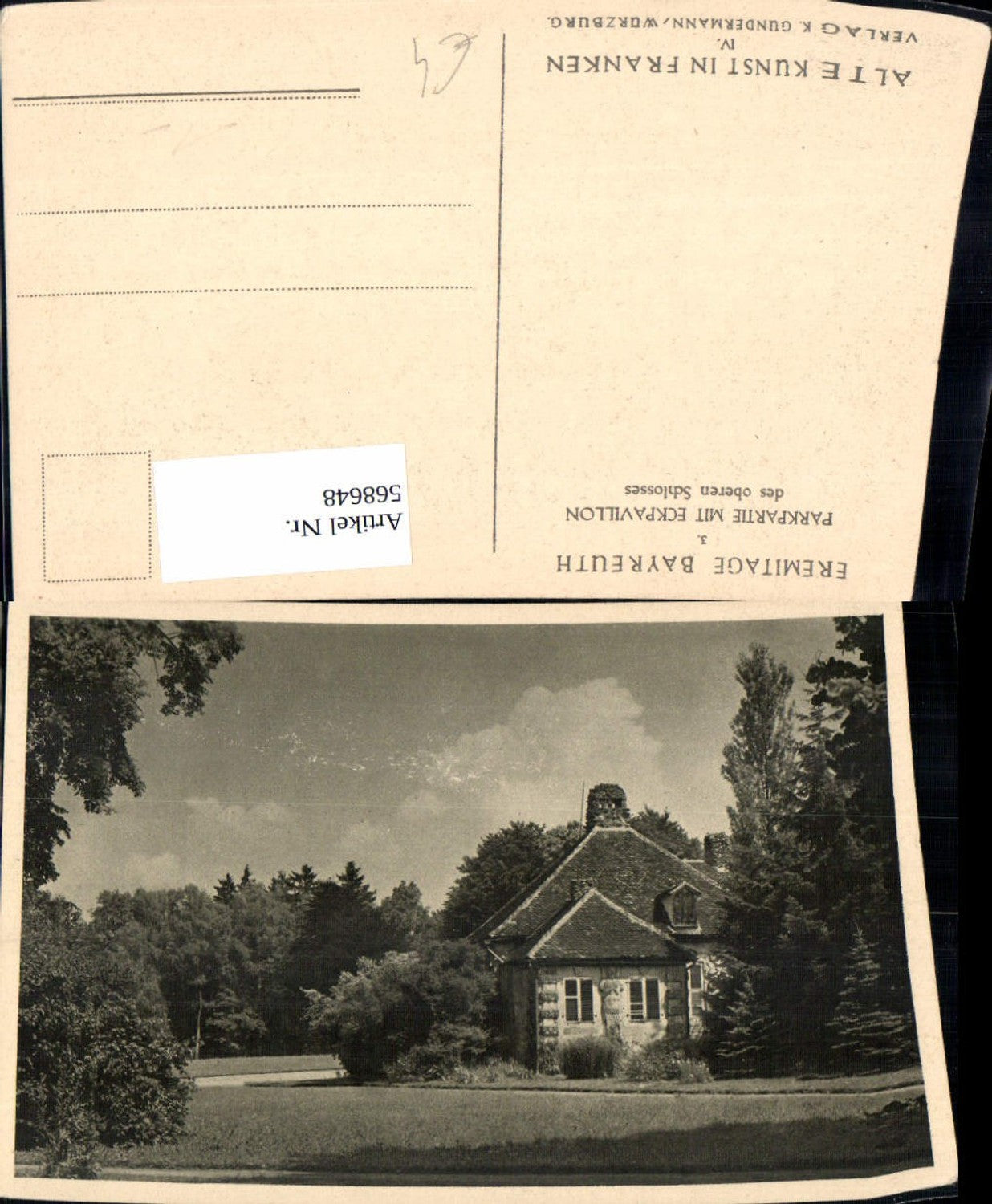 568648,Eremitage Bayreuth Parkpartie m. Eckpavillon Schloß
