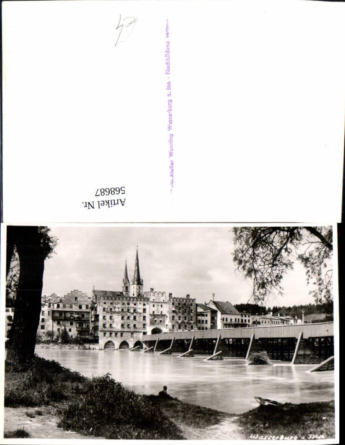 568687,Foto Ak Wasserburg a. Inn Brücke