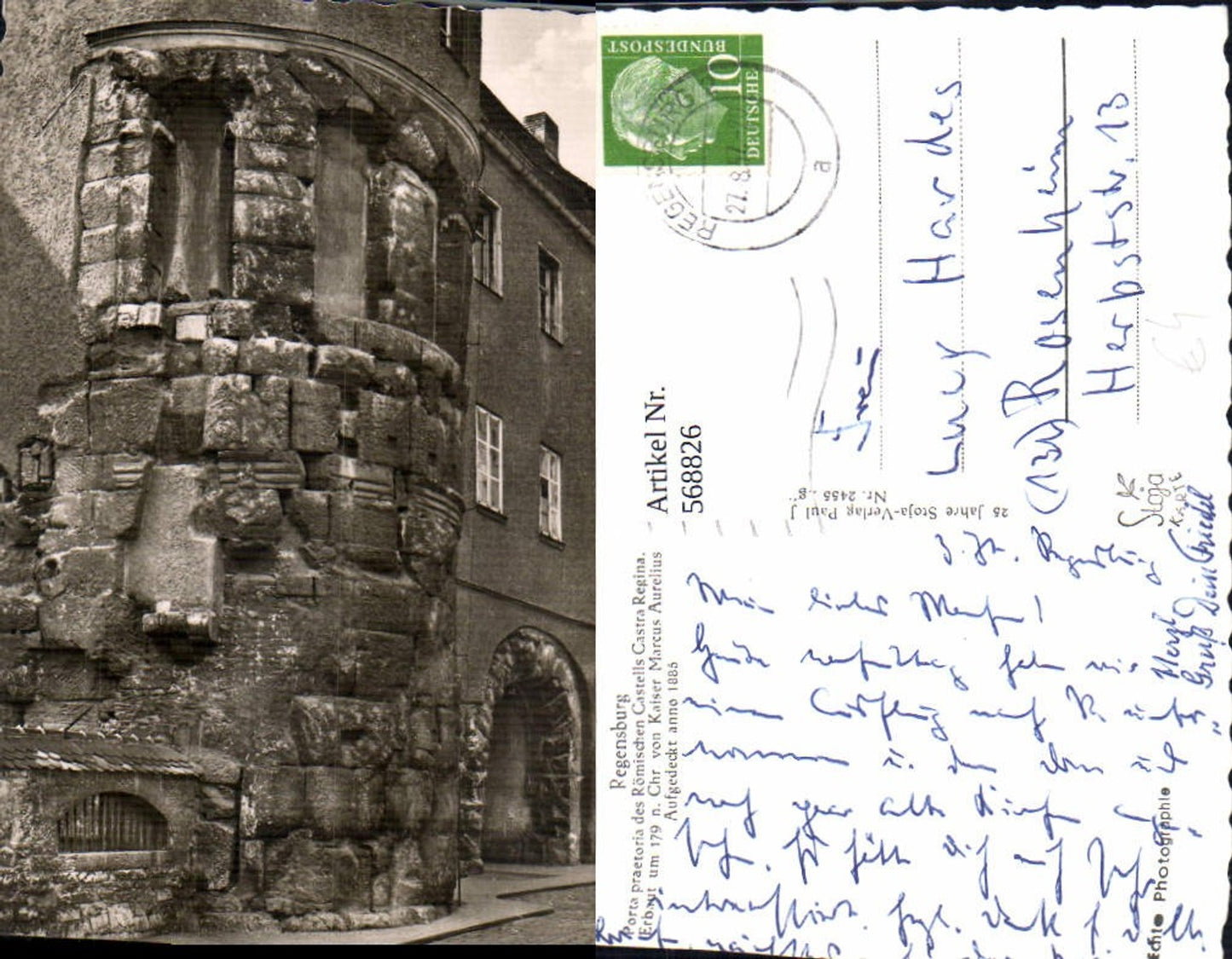 568826,Foto Ak Regensburg Porta praetoria Römisches Castell Castra Regina