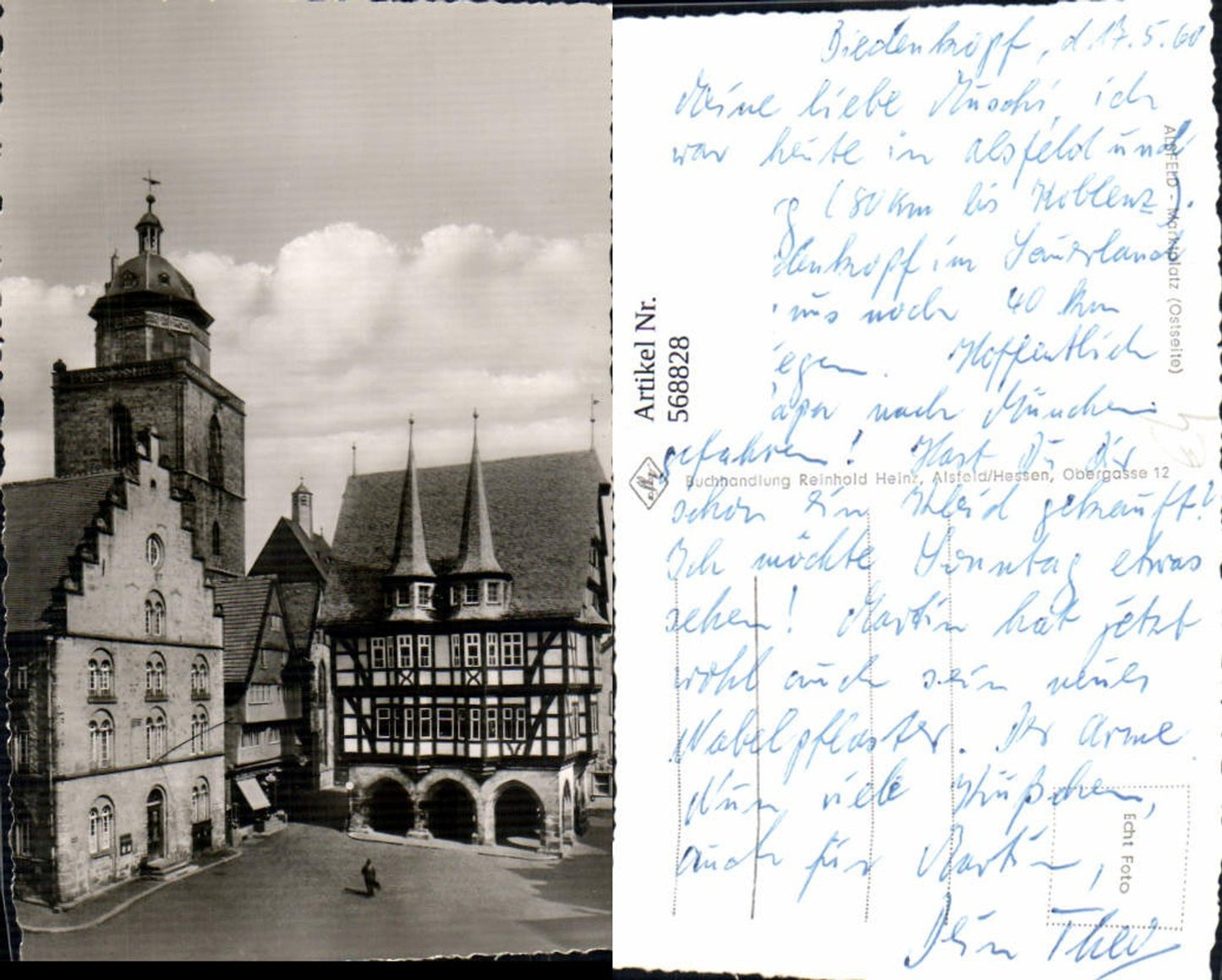 568828,Foto Ak Alsfeld Marktplatz Ostseite
