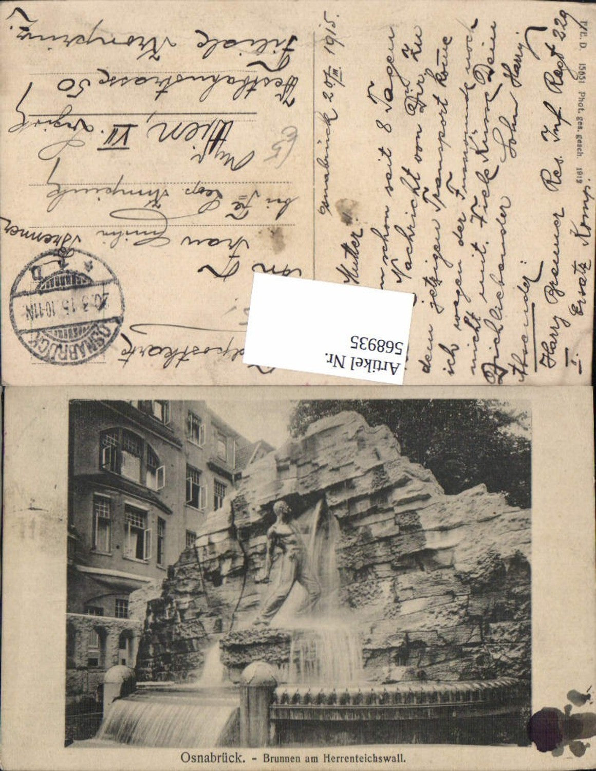 568935,Osnabrück Brunnen a. Herrenteichswall