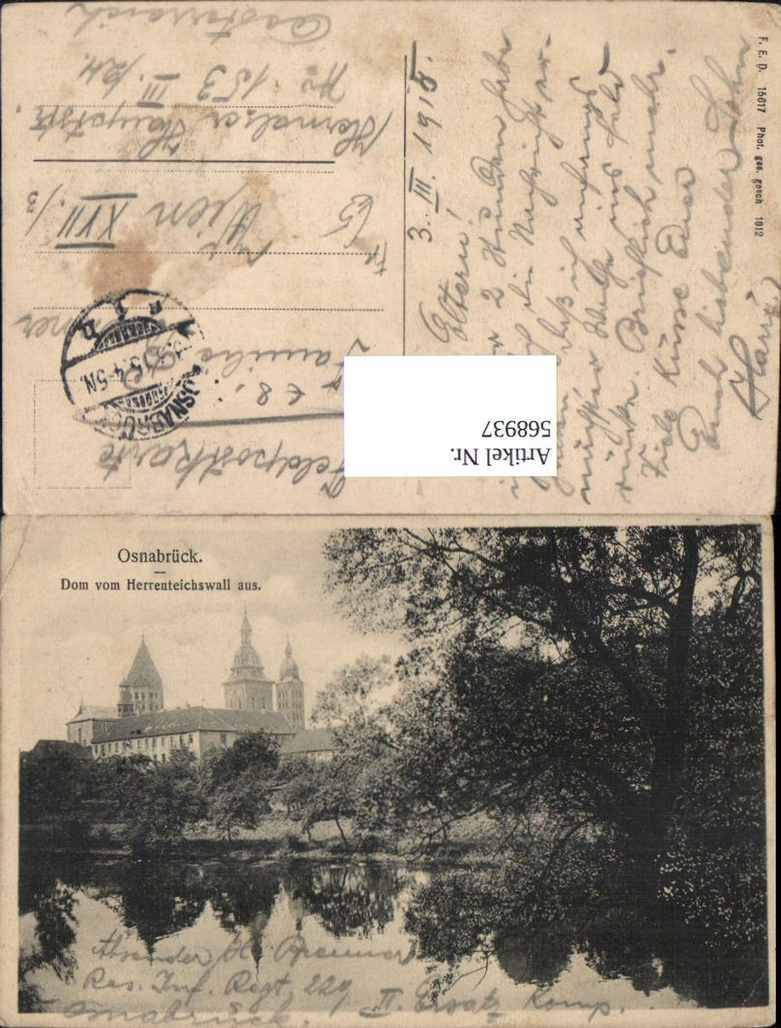 568937,Osnabrück Dom v. Herrenteichswall aus Feldpost