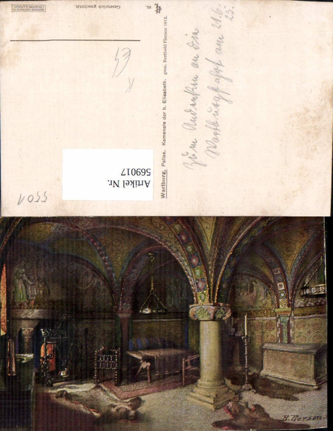 569017, Artist Ak Berthold Pierson Eisenach Wartburg Kemenate d. H. Elisabeth