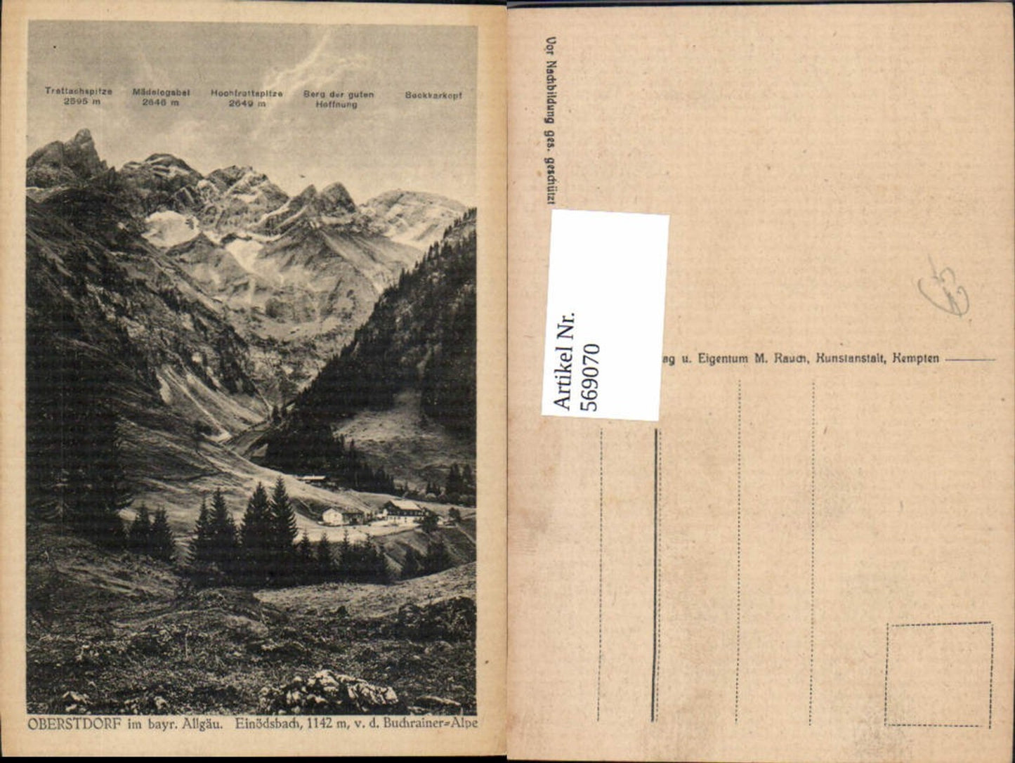 569070,Oberstdorf Bayer. Allgäu Einödsbach v. d. Buchrainer-Alpe Gipfelkarte