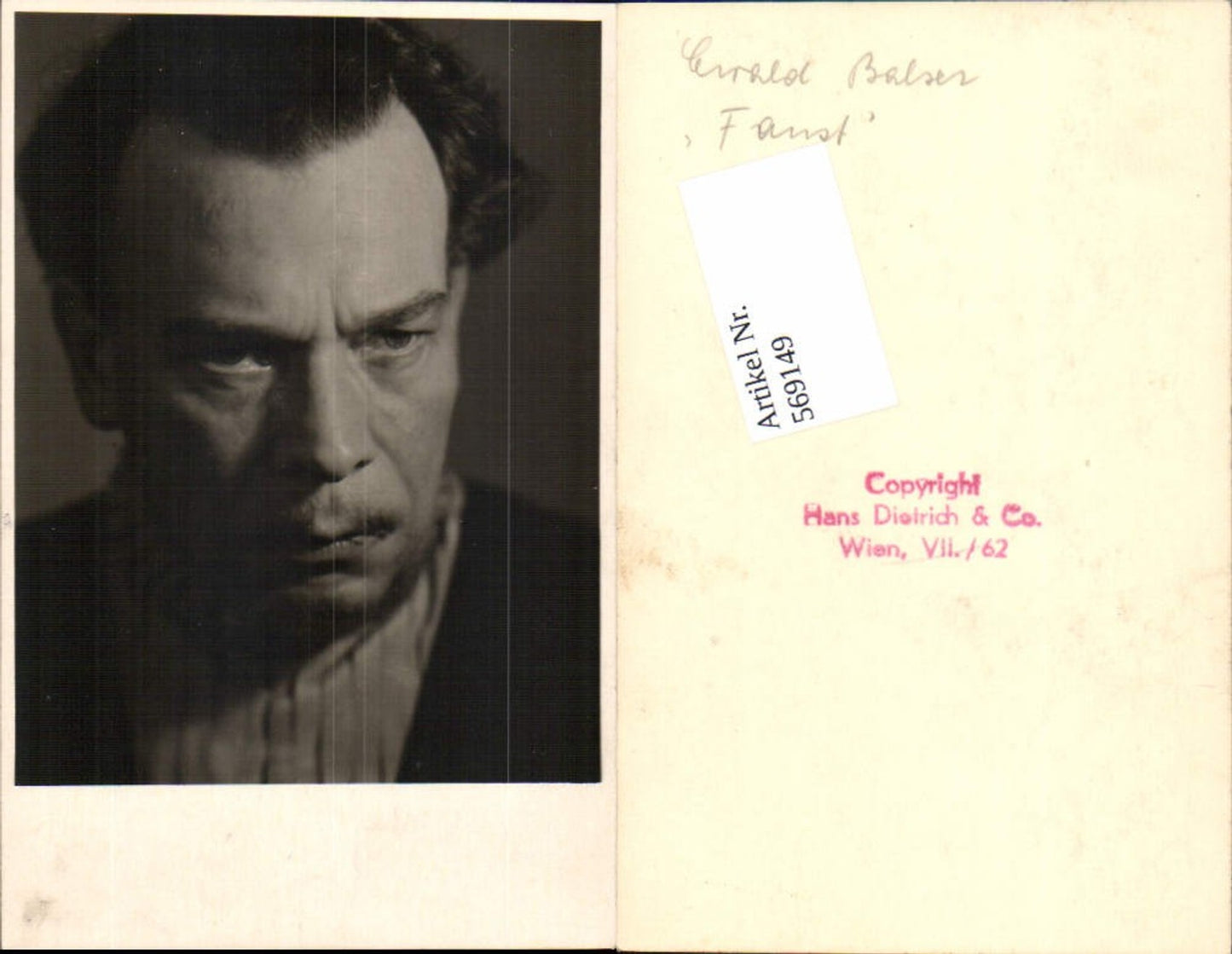 569149,Schauspieler Mann Portrait Ewald Balser in Faust