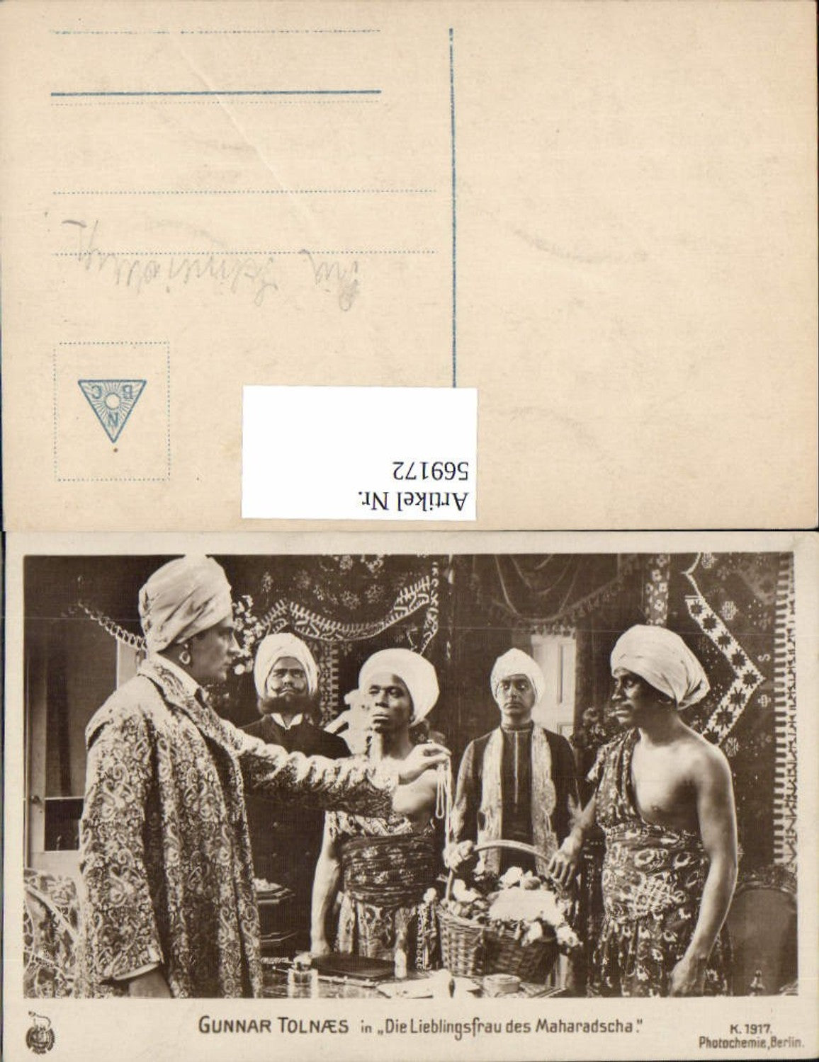569172,Schauspieler Gunnar Tolnaes Die Lieblingsfrau d. Maharadscha pub Photochemie K 1917