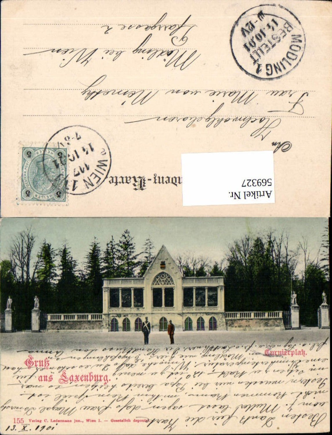 569327,Gruss aus Laxenburg Franzensburg b. Wien Turnierpark pub Ledermann 155