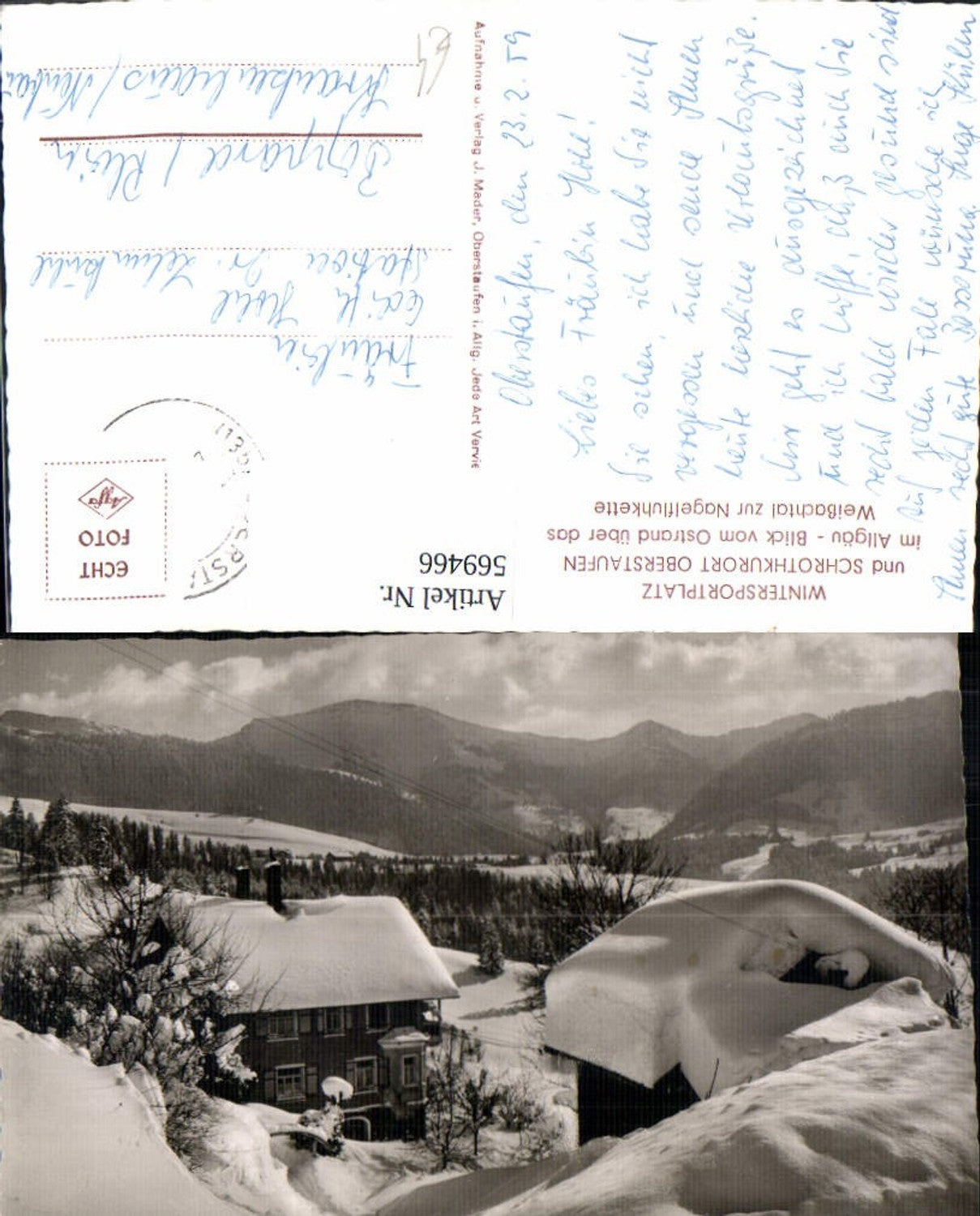 569466,Foto Ak Oberstaufen Allgäu Wintersport Winter