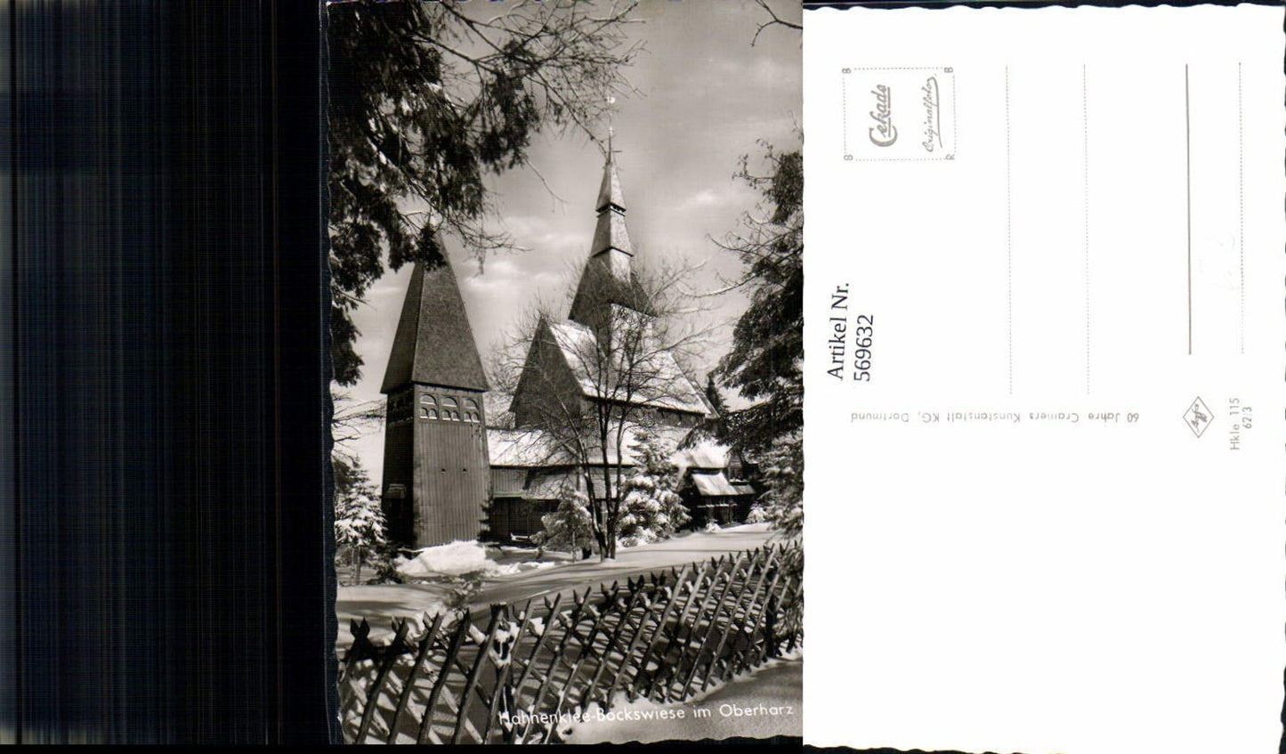 569632,Foto Ak Hahnenklee-Bockswiese i. Oberharz Goslar Winteransicht Kirche