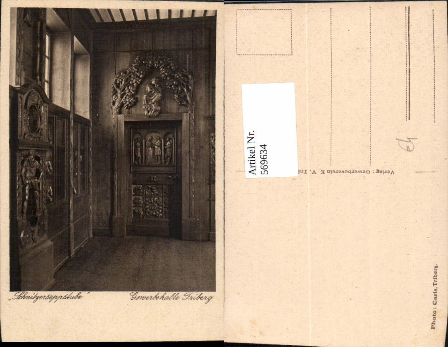 569634,Foto Ak Triberg i. Schwarzwald Gewerbehalle Schnitzerseppstube Schnitzkunst