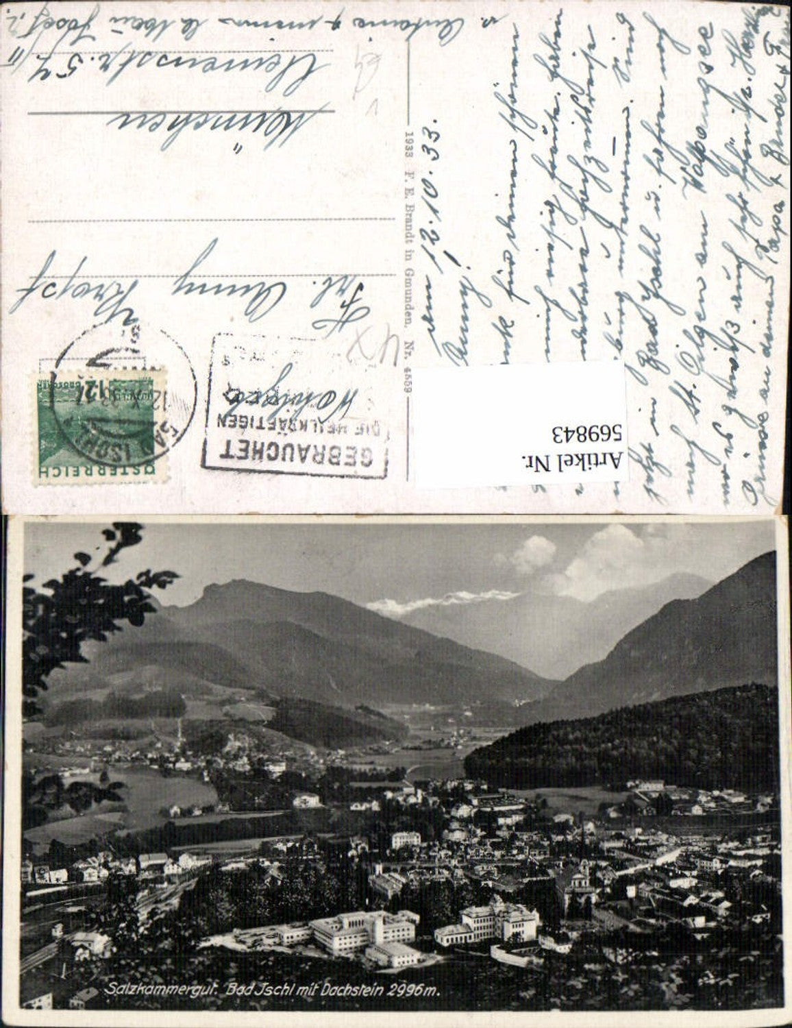 569843,Bad Ischl m. Dachstein Salzkammergut pub F. E. Brandt 4559
