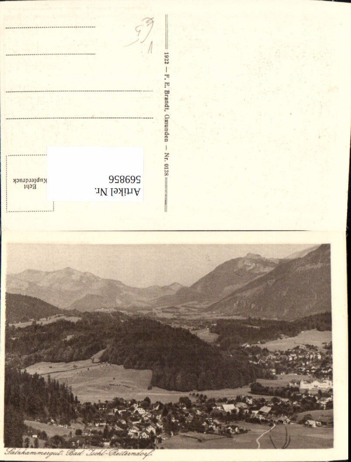 569856,Bad Ischl Reiterndorf Salzkammergut pub F. E. Brandt 0138
