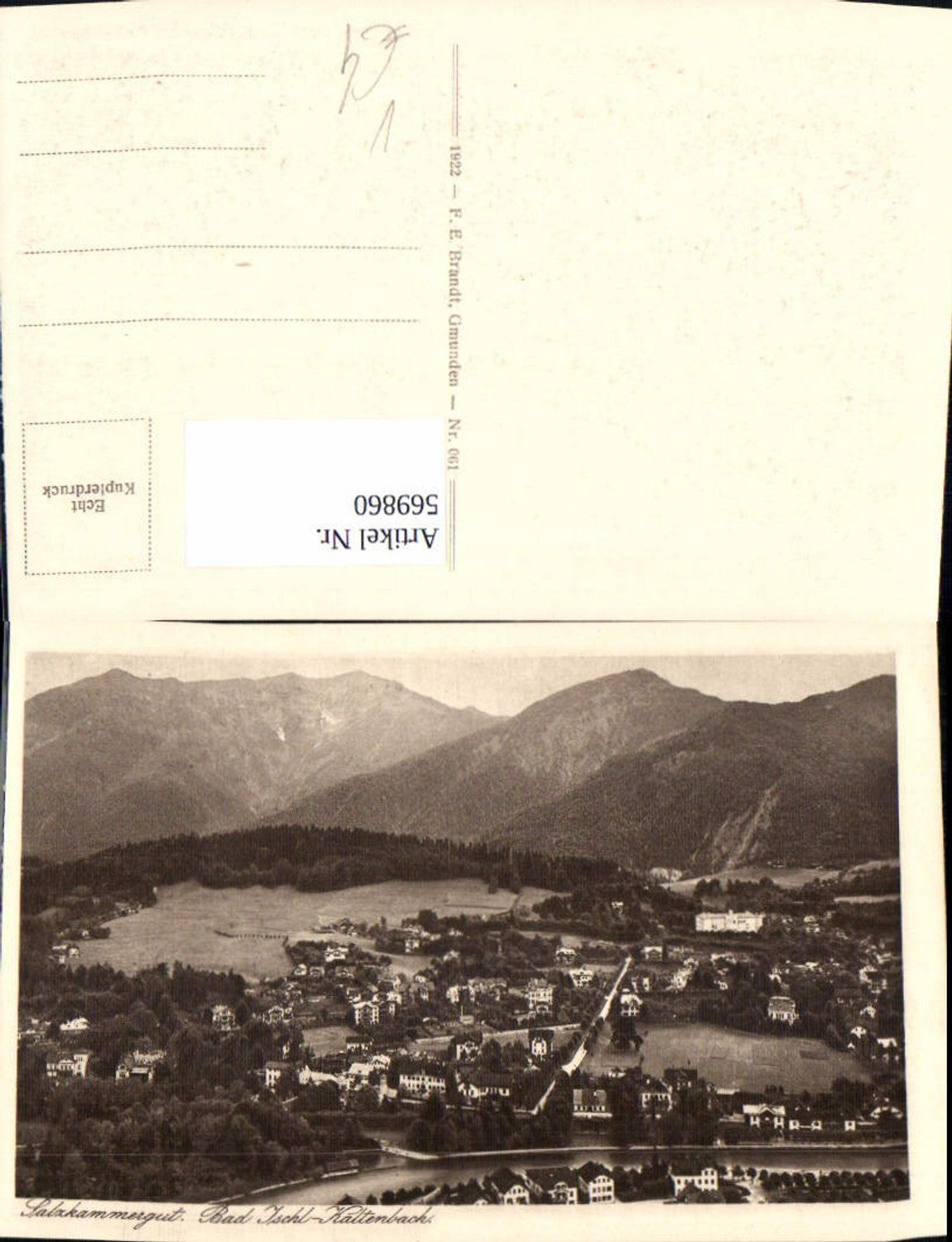 569860,Bad Ischl Kaltenbach Salzkammergut pub F. E. Brandt 061