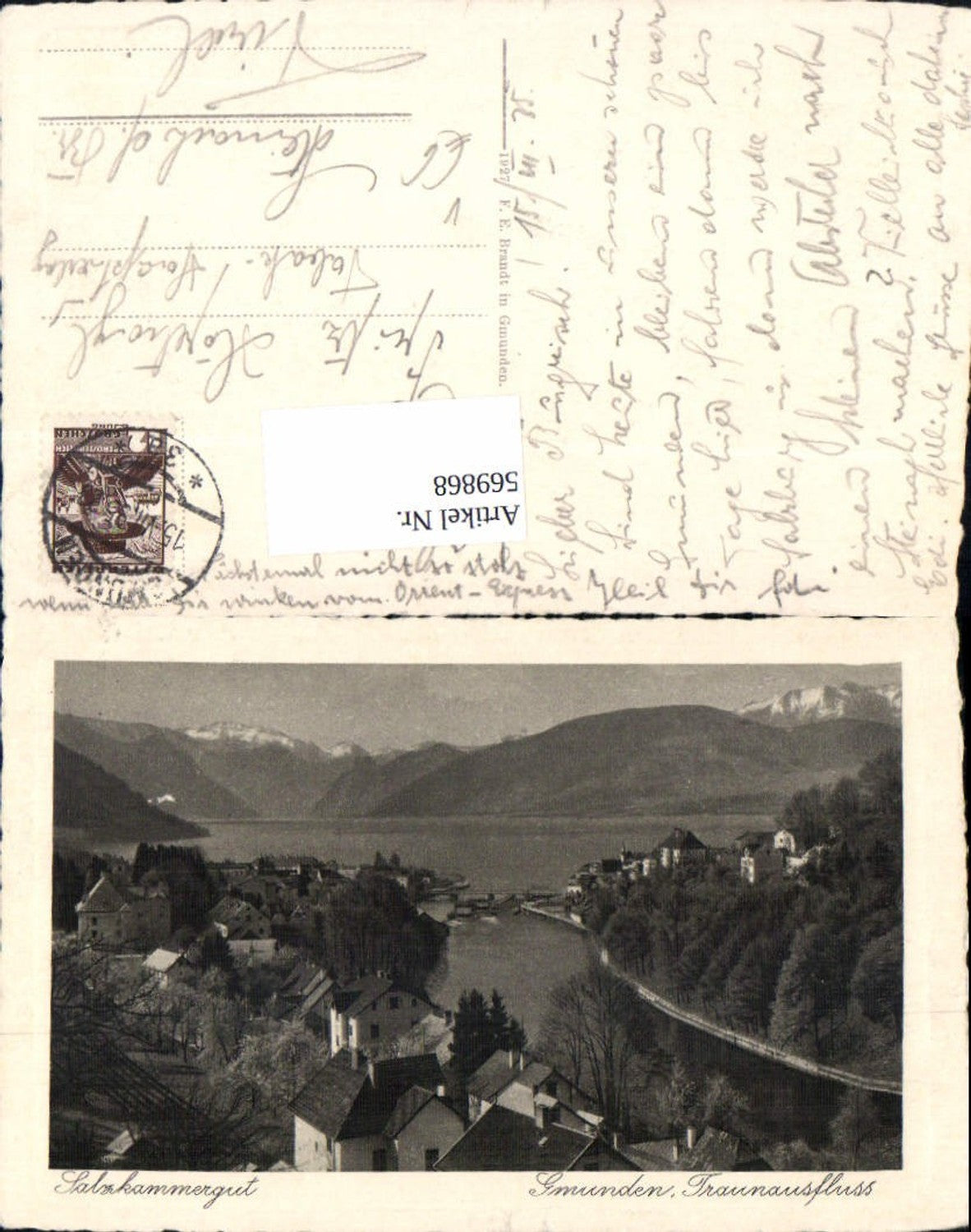 569868,Gmunden Traunausfluß Salzkammergut pub F. E. Brandt 7008