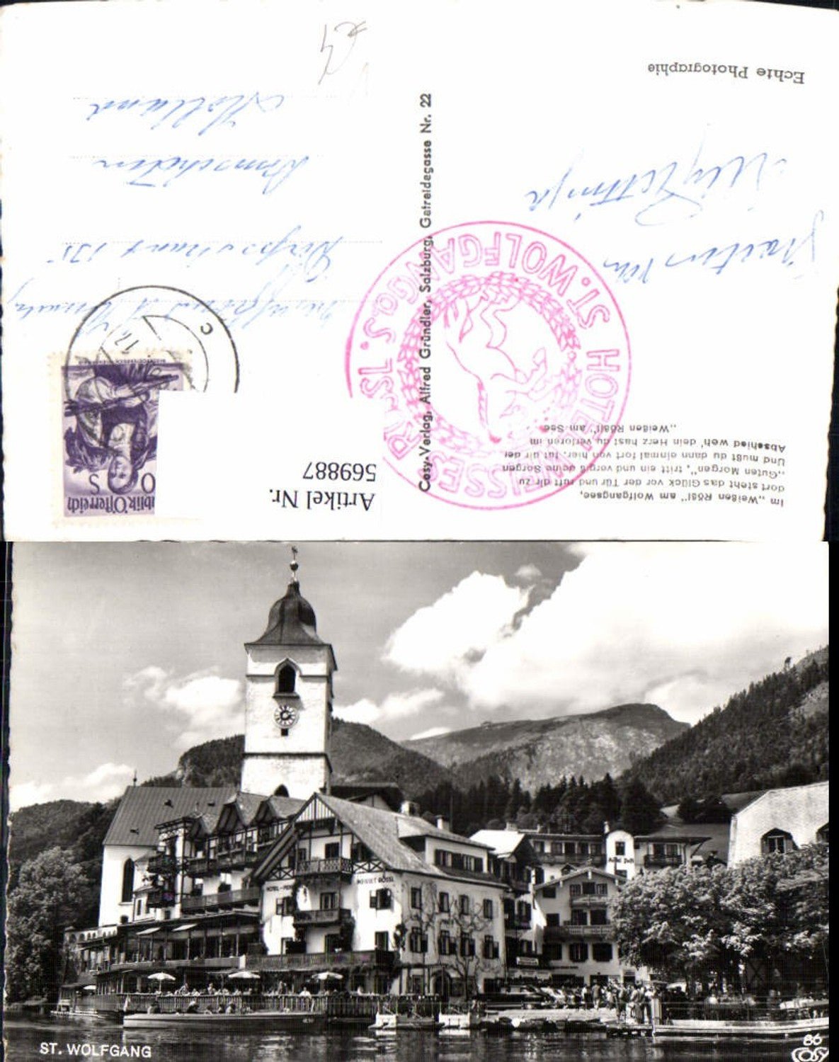 569887,Foto Ak St Wolfgang a. Wolfgangsee Weisses Rössl Weißes Rößl pub Cosy 86