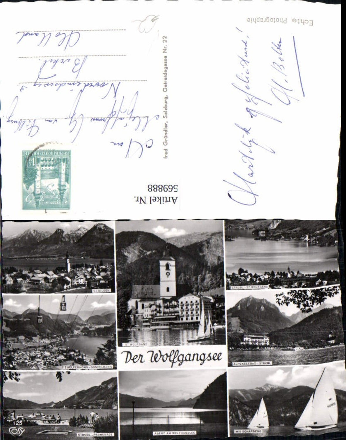 569888,Mehrbild Ak St Wolfgang a. Wolfgangsee Gondelbahn Zwölferhorn Segelboote pub Cosy 125
