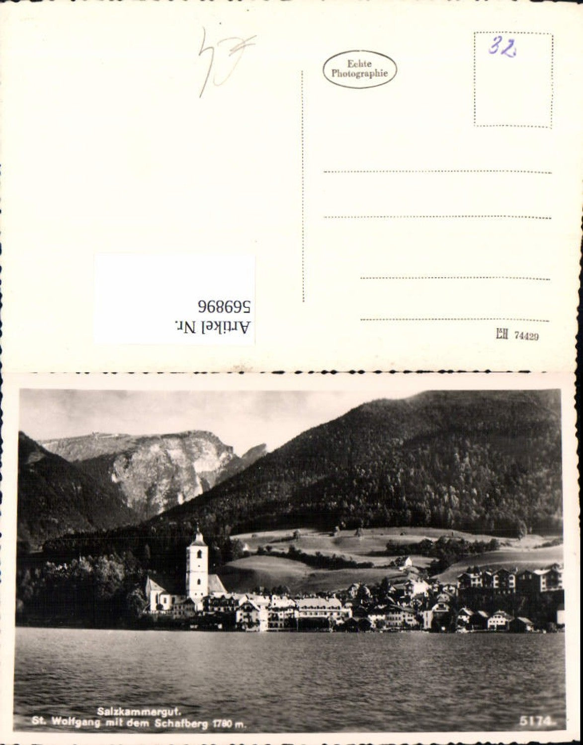 569896,Foto Ak St Wolfgang a. Wolfgangsee m. Schafberg Salzkammergut