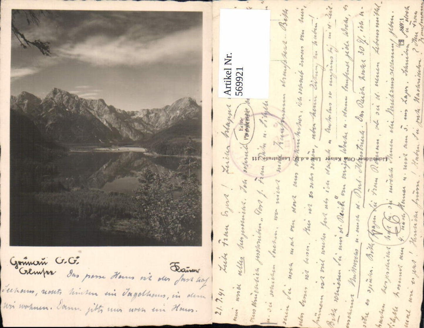 569921,Foto Ak Grünau im Almtal Almsee pub Otto Kaiser