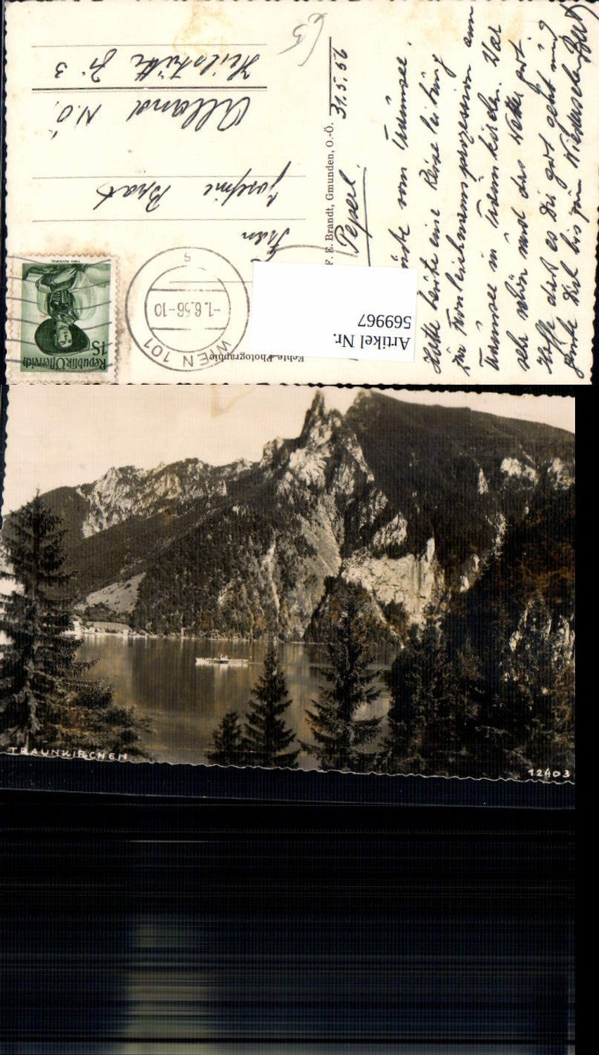 569967,Foto Ak Traunkirchen Ansicht m. Schiff Dampfer Traunsee