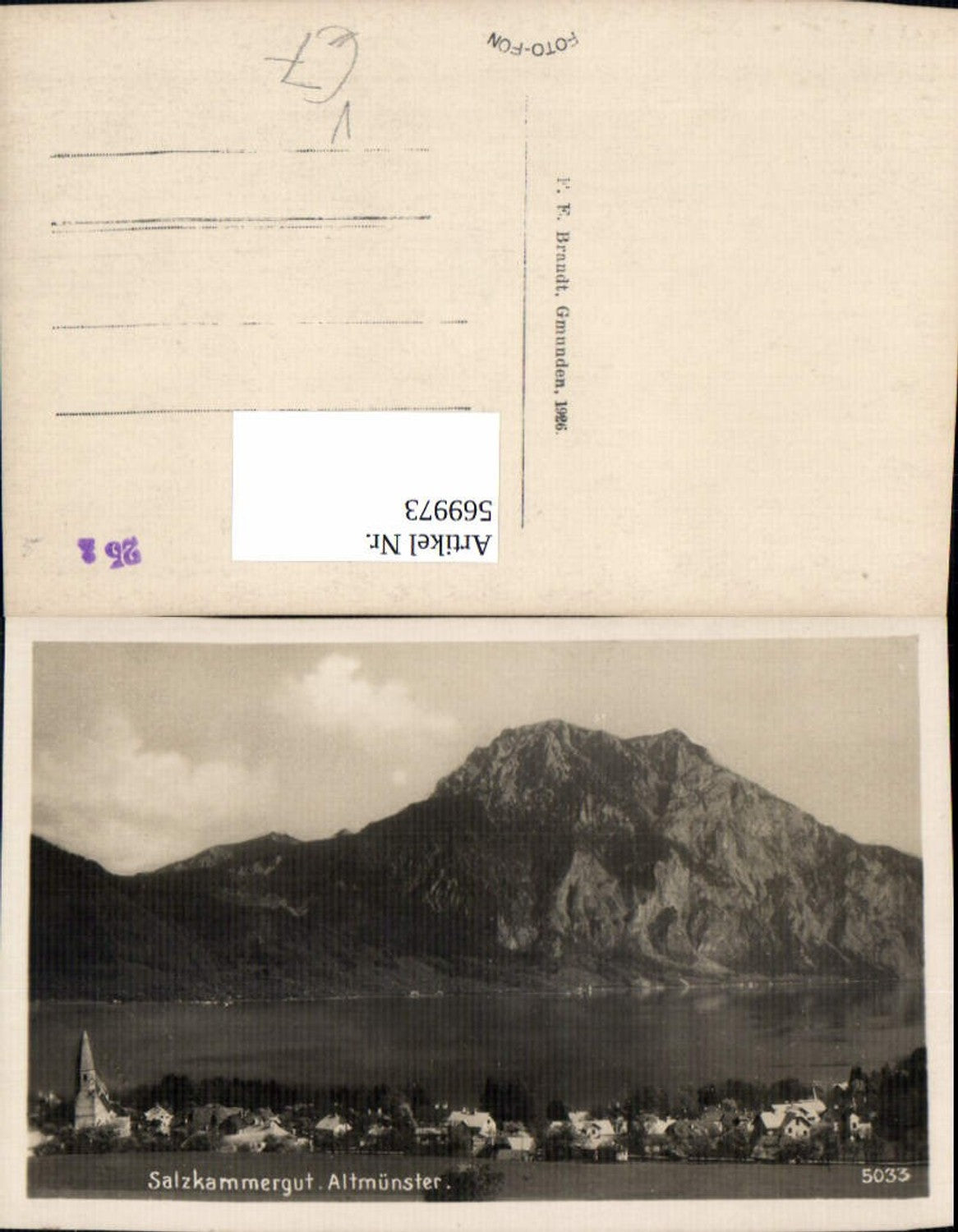 569973,Foto Ak Salzkammergut Altmünster pub F. E. Brandt 5033