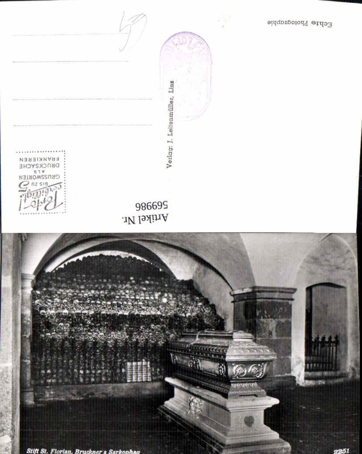569986, Photo Ak St. Florian Abbey Bruckner's sarcophagus composer Anton Bruckner