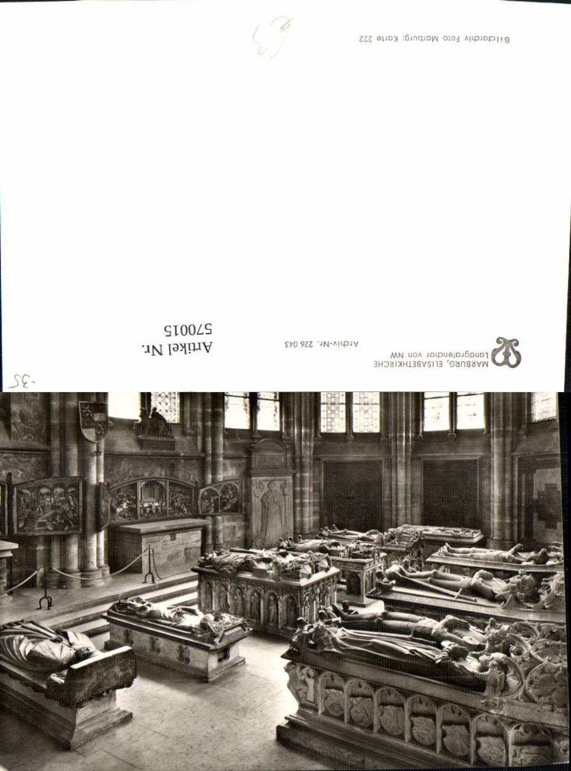 570015,Marburg Elisabethkirche Landgrafenchor v. Nordwest Särge Sargophag