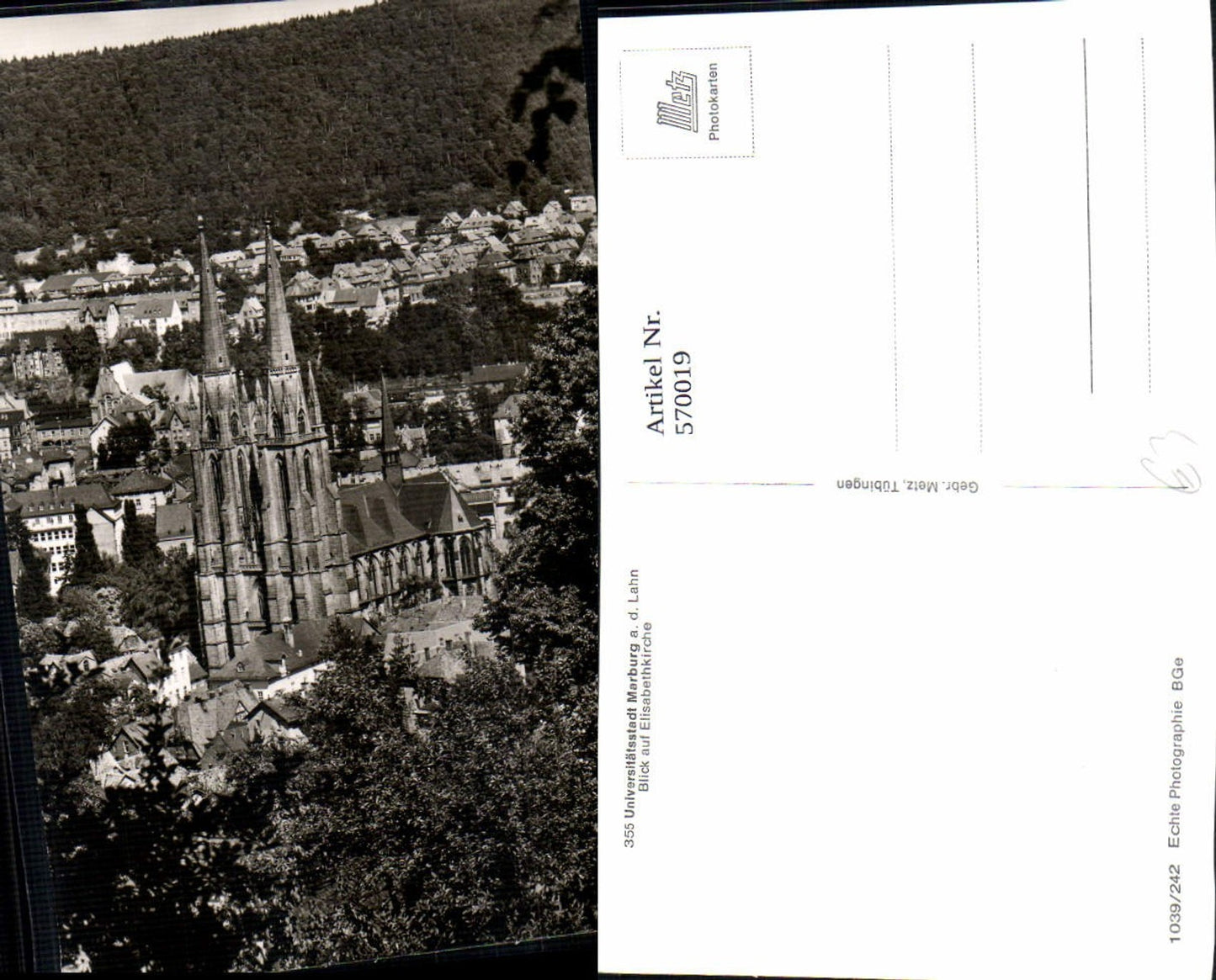 570019,Foto Ak Marburg a. d. Lahn Blick Elisabethkirche