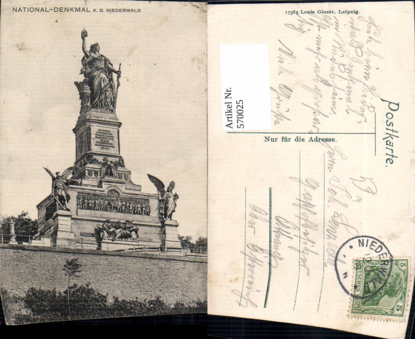 570025,Rüdesheim am Rhein Nationaldenkmal a. d. Niederwald Niederwalddenkmal