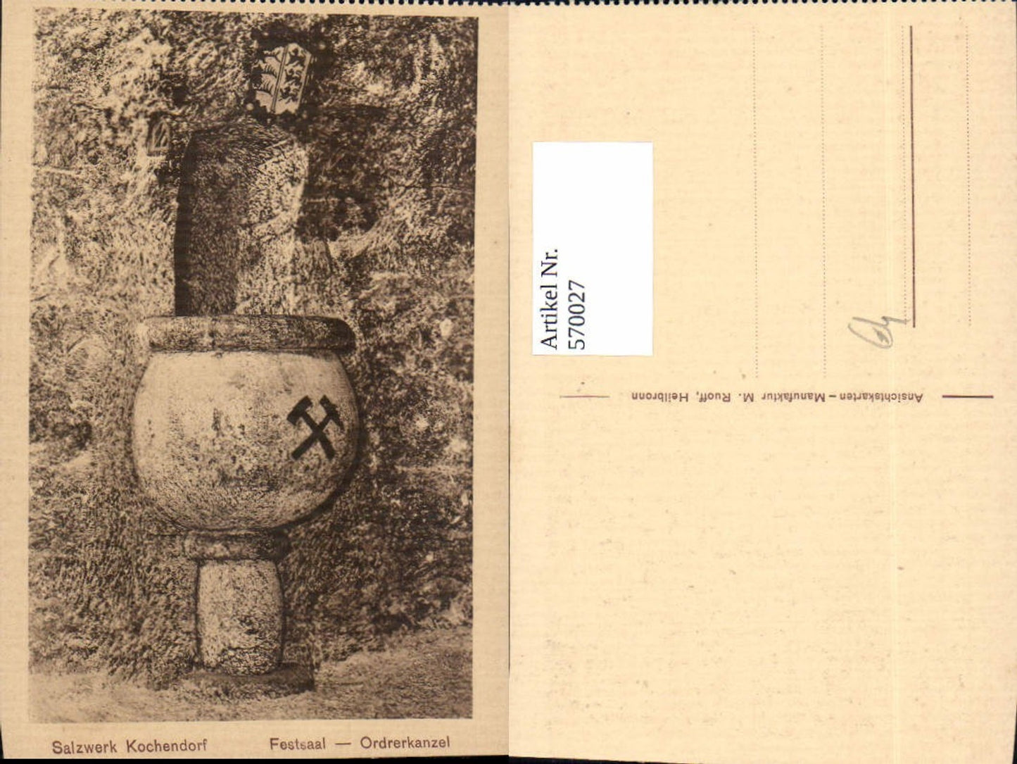 570027,Salzwerk Kochendorf Festsaal Ordrerkanzel Bergwerk Bad Friedrichshall