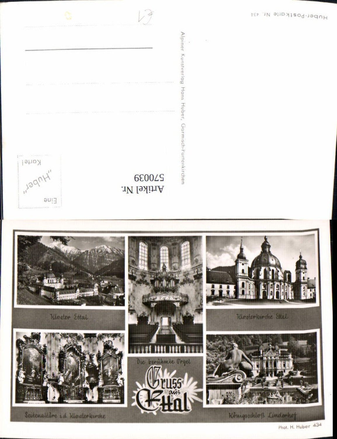 570039,Mehrbild Ak Ettal Kloster Klosterkirche Orgel Seitenaltar Schloss Linderhof