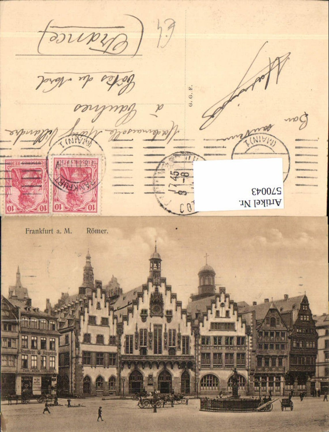 570043,Frankfurt a. Main Römer Brunnen Kutsche