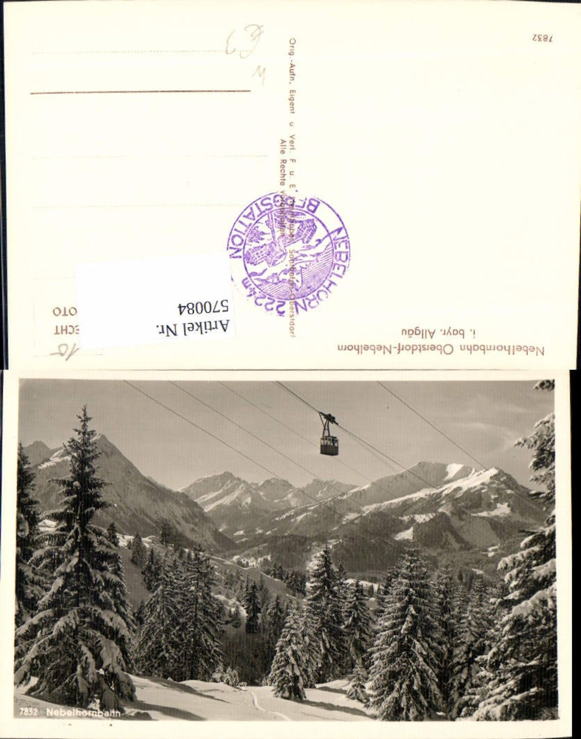 570084,Foto Ak Nebelhornbahn Gondel Oberstdorf Allgäu Winteransicht