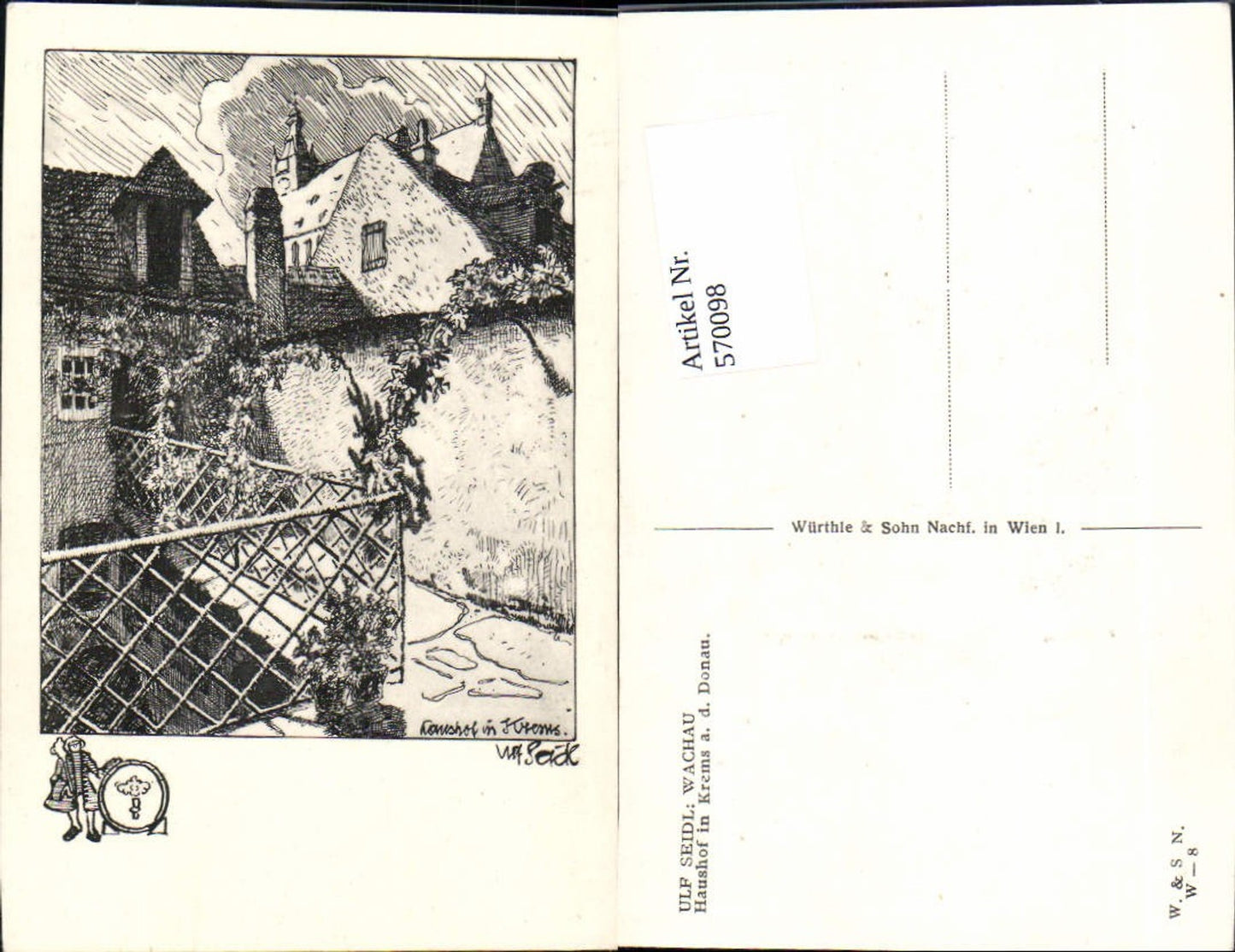 570098,tolle Künstler AK Ulf Seidl Krems an der Donau Haushof