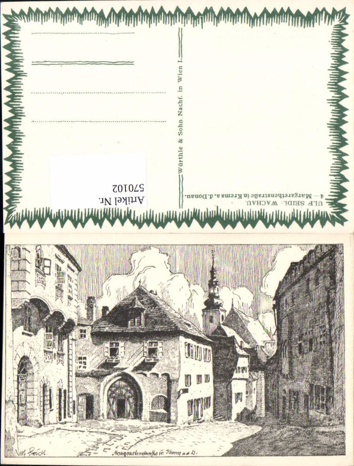 570102,tolle Künstler AK Ulf Seidl Krems an der Donau Margaretenstraße