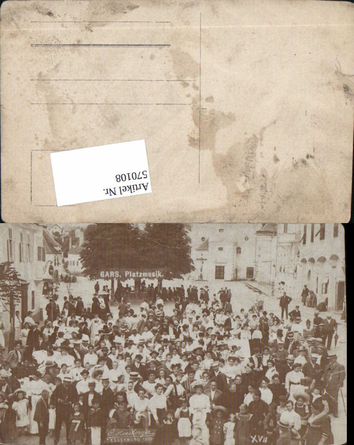 570108,tolle Foto AK Gars am Kamp Platzmusikfest 1908 pub Hiesberger Eggenburg