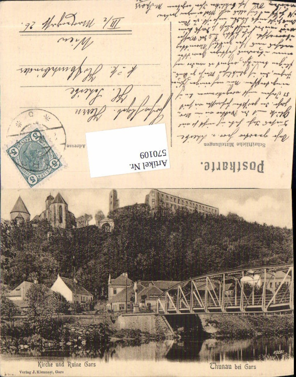 570109,tolle AK Gars am Kamp Ruine Thunau