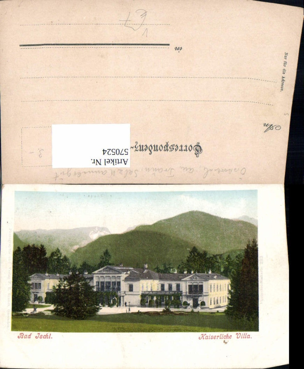 570524,Bad Ischl Kaiserliche Villa pub F. E. Brandt 293