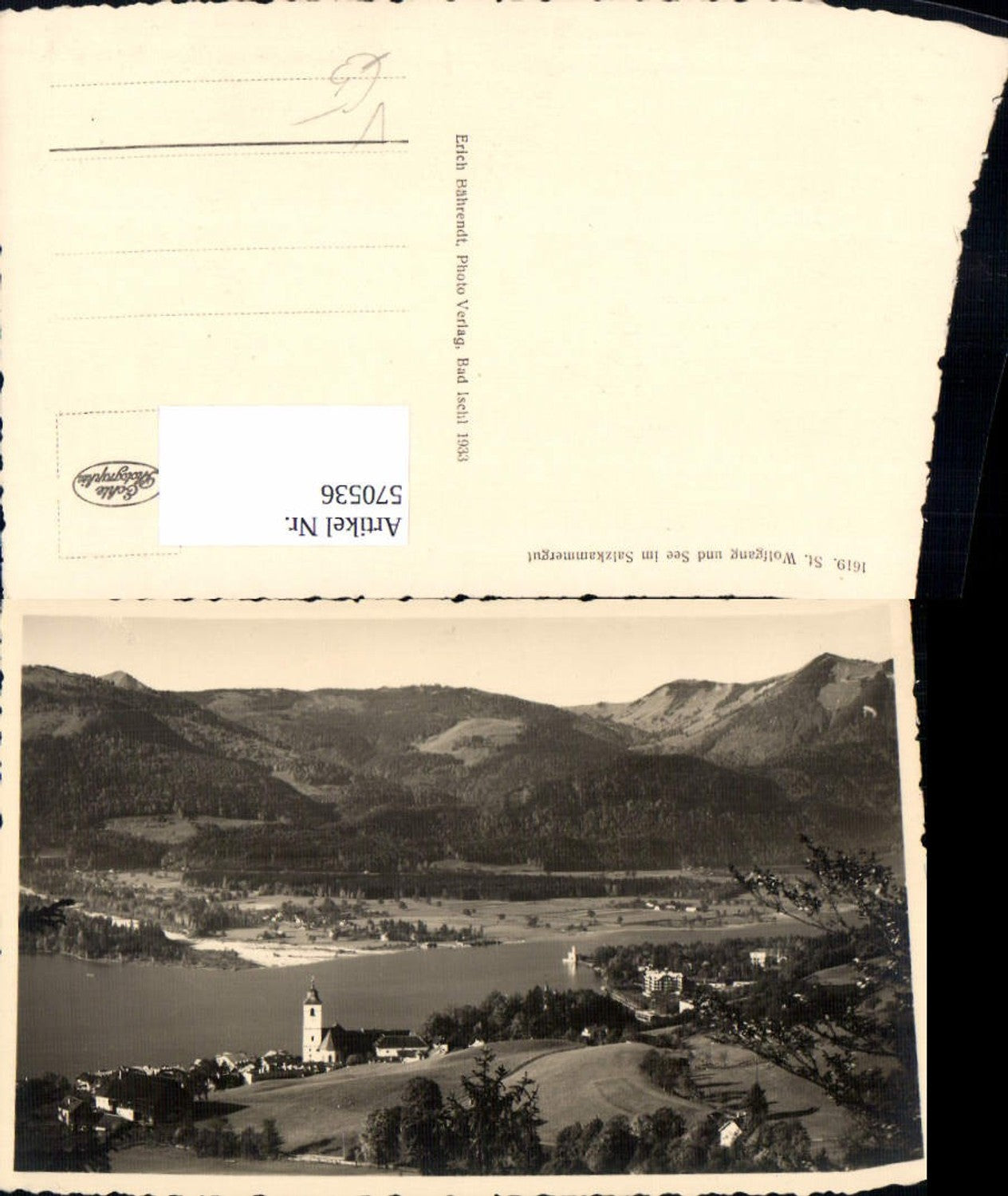 570536,Foto Ak St Wolfgang im Salzkammergut Ansicht m. See pub Erich Bährendt