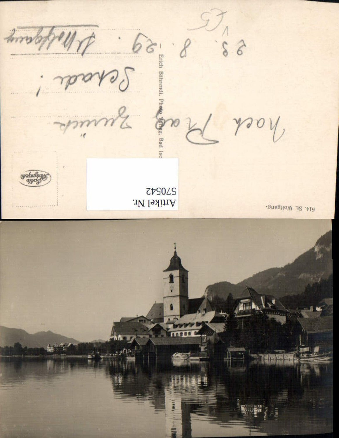 570542,Foto Ak St Wolfgang im Salzkammergut Ansicht pub Erich Bährendt