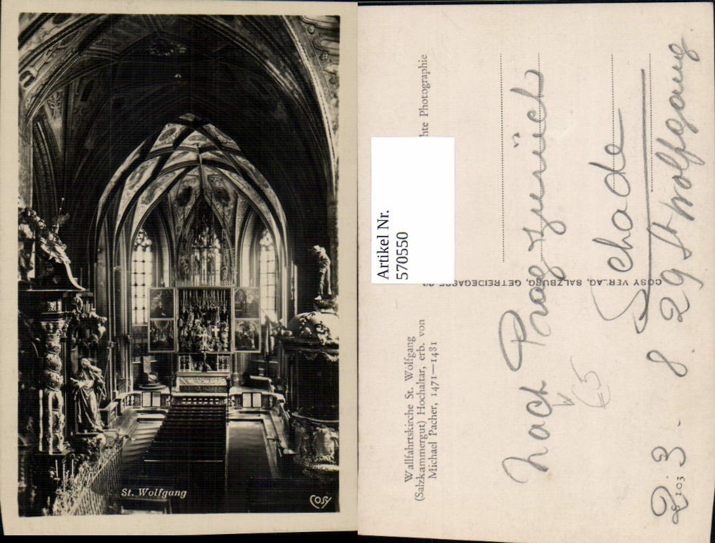 570550,St Wolfgang im Salzkammergut Wallfahrtskirche Hochaltar pub Cosy S 103