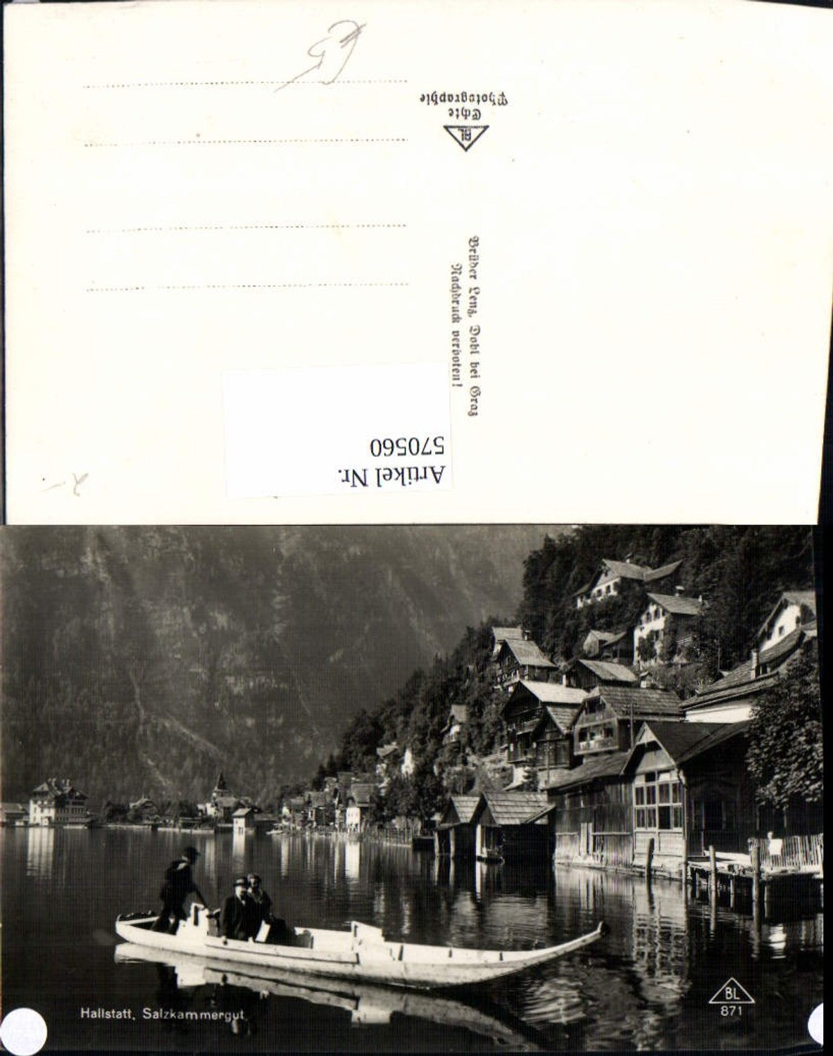 570560,Foto Ak Hallstatt Salzkammergut Boot