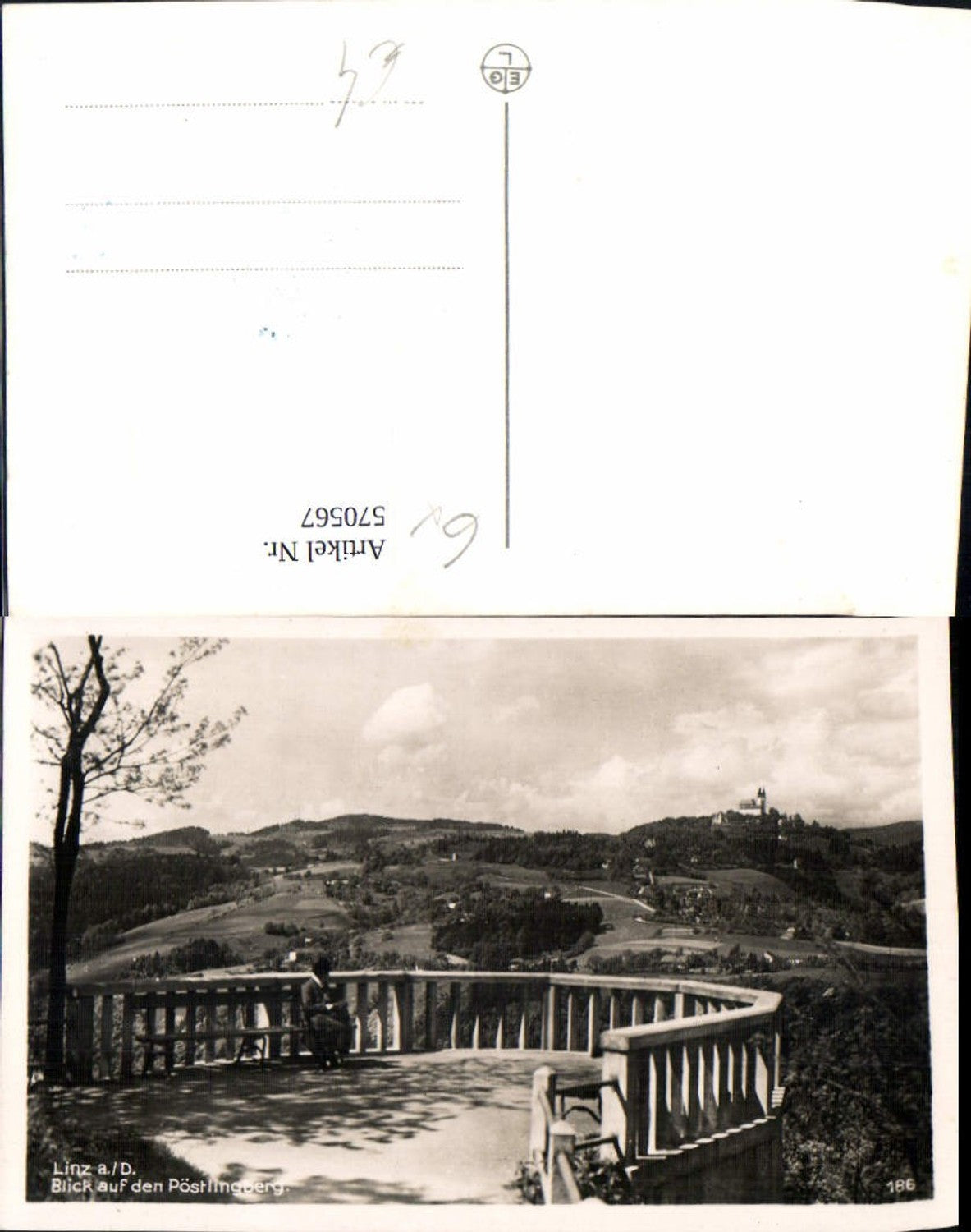 570567,Linz a. d. Donau Blick a. d. Pöstlingberg