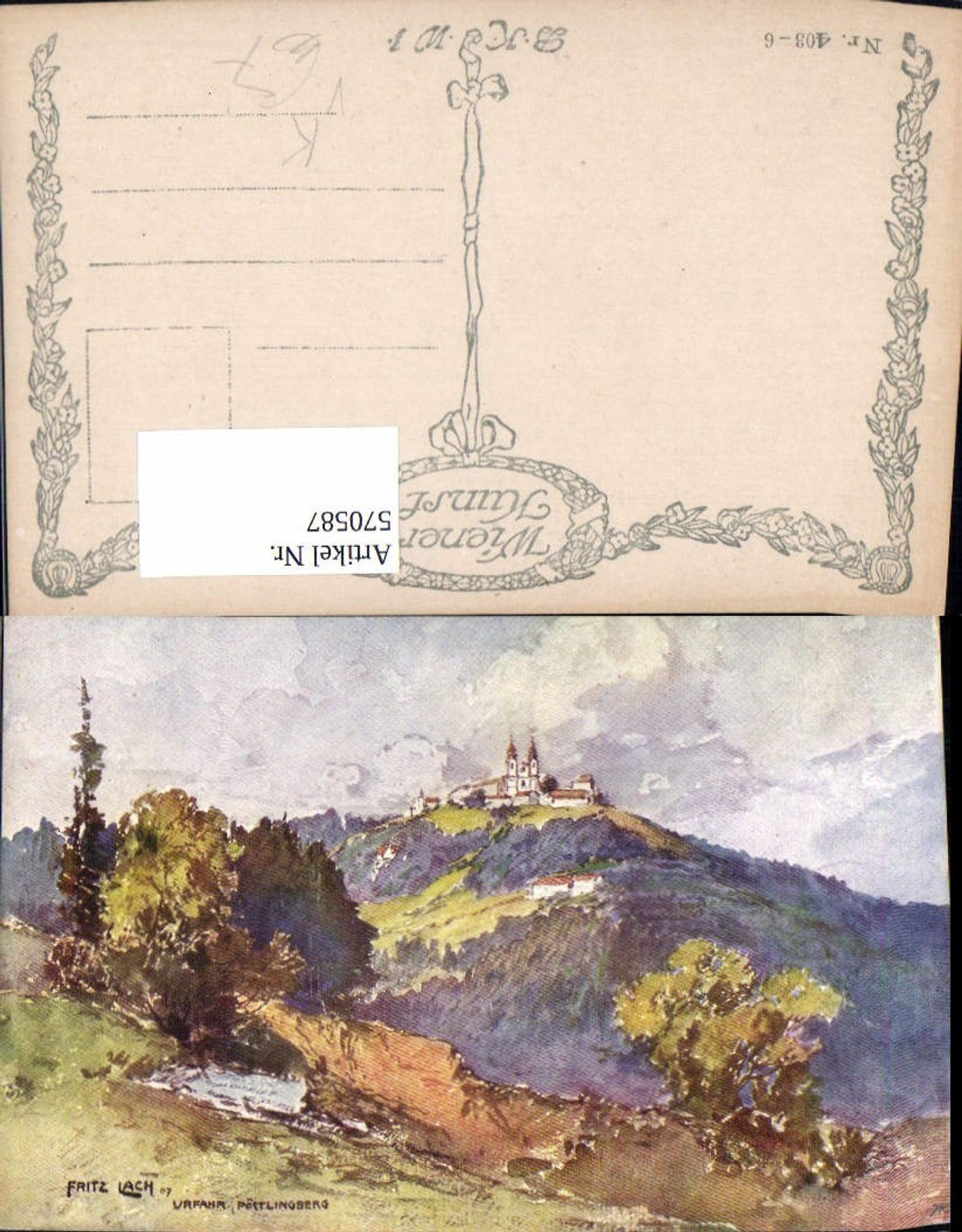 570587,Künstler Ak Fritz Lach Linz a. d. Donau Urfahr Pöstlingberg pub B.K.W.I. 403/6
