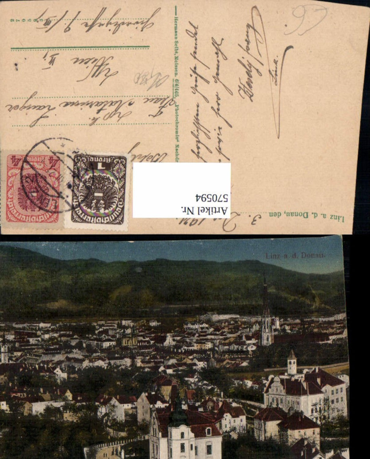 570594,Linz a. d. Donau Ansicht 1921