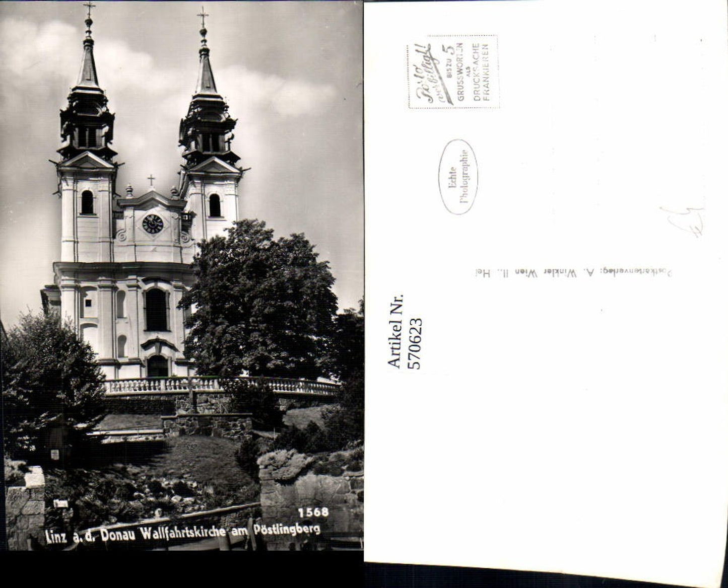 570623,Foto Ak Linz a. d. Donau Wallfahrtskirche am Pöstlingberg
