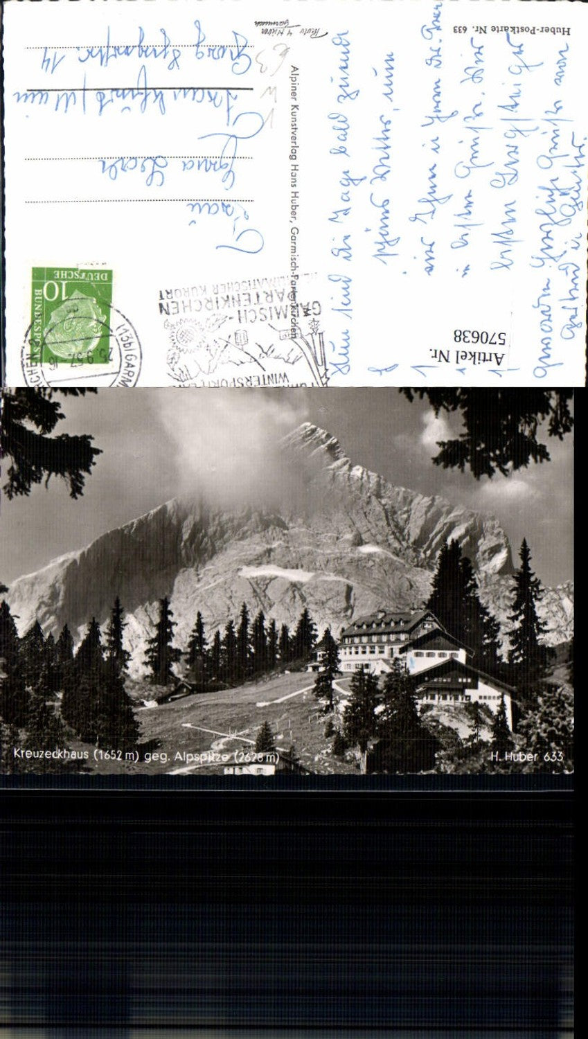 570638,Garmisch-Partenkirchen Kreuzeckhaus geg. Alpspitze pub Hans Huber 633